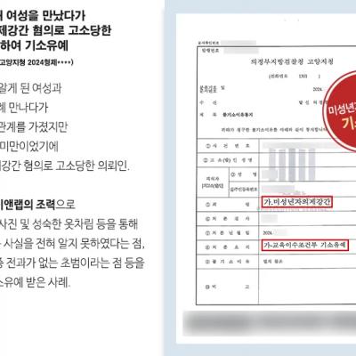 SNS를 통해 여성을 만났다가 미성년자의제강간 혐의로 고소당한 의뢰인 변호하여 기소유예